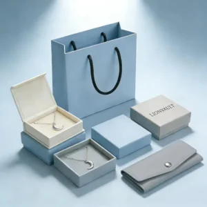 Customizable Magnetic Closure Portable Jewelry Box with Embossing and Recyclable Paper Packaging for Necklaces and Rings