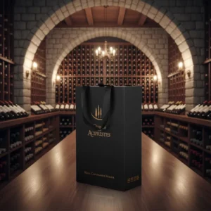 Customizable Matte Embossed Recyclable Rigid Paperboard Wine Box with Handle for Red Wine Bottles
