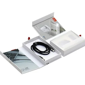 Customizable Recycled Material Magnetic Book-Shaped Rigid Carton Packaging Box for Consumer Electronics