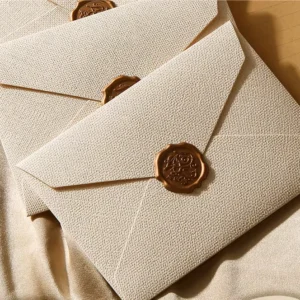 Customizable Retro High End Hot Stamping White Paper Envelope Colorful Postcard Invitation Greeting Card For Gift Purpose