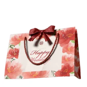 Customizable Thick White Card Kraft Paper Tote Bags for Weddings and Festivals