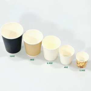 Customized 4oz 6oz 8oz 12oz 16oz 22oz Disposable Paper Cups Hot Coffee Single Wall with Lids
