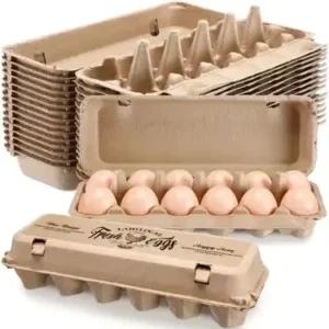 Customized 8-12 Egg Carton Packaging Box Biodegradable Pulp Fiber Tray Eco-Friendly Sleeve Microwave-Safe Mailing Beverage