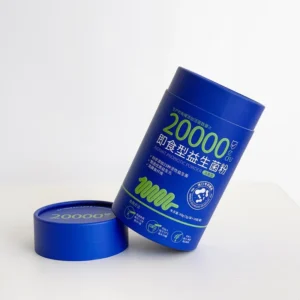 Customized Blue Tea Paper Tube Canister with Cover