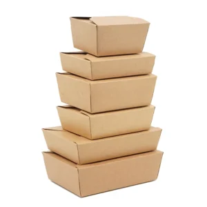 Customized Brown Kraft Paper Food Box Salad Fruit Paper Container Disposable Food Packing Box
