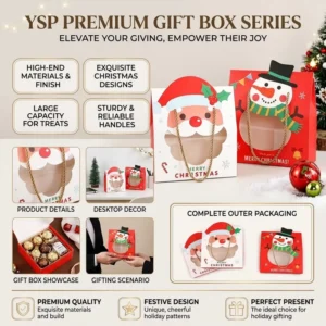 Customized Christmas Paper Gift Box with 3D Santa Claus, Handle, and Rope Handle for Holiday Party Favors