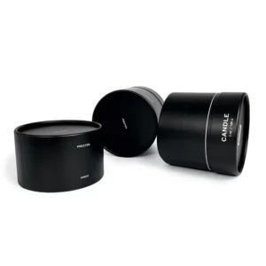 Customized Coated Black Kraft Paper Cardboard Tube Box for Fragrance Candle Packaging