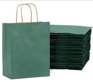 Customized Color White brown Kraft Paper Food Take Away Bag Shopping Paper Bag