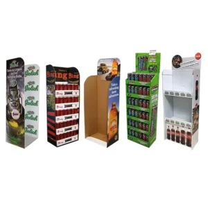 Customized Corrugated Cardboard Floor PDQ Display Boxes for Retail Stores and Supermarkets