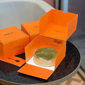 Customized Dessert Crepe Cake Box Recyclable Foldable Paper Cookie Packaging Box