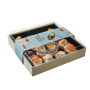 Customized Disposable Sushi Food Box Packaging Paper Box with Transparent Window
