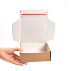 Customized Easy-Tear Zipper Self-Erecting Corrugated Box Eco-Friendly Recyclable Packaging with Matt Lamination