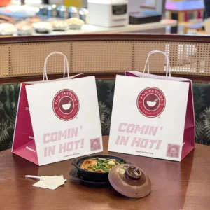 Customized Eco Friendly Disposable Biodegradable Recyclable Food Grade Restaurant Kraft Paper Vietnamese Cuisine Takeaway Bags