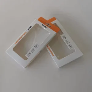 Customized Electronic Product Box with Clear Window Folding Paper Box with Hanger