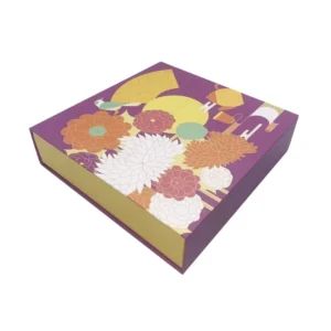 Customized Embossed Spot UV Logo Magnetic Rigid Cardboard Food Box with Plastic Tray Insert for Mooncakes