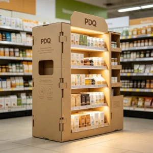 Customized Folding Corrugated Paper CMYK Printed PDQ Display Boxes for Supermarkets and Exhibitions