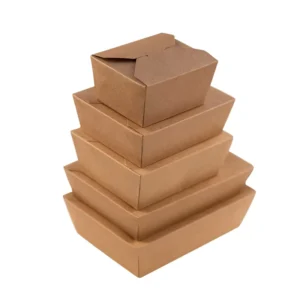 Customized Folding Kraft Paper Takeaway Lunch Box