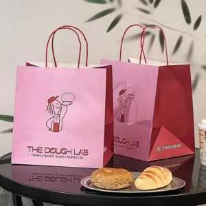 Customized Food Grade Paper Kraft Bag Brown Takeaway Bakery Paper Bag with Logo Printed