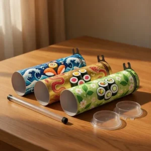 Customized Food Grade Recycle Paper Tube Cylinder Canister with Logo for Sushi Packaging