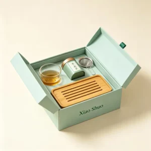 Customized Green Tea Display Case Matcha Paper Box Set White Matcha Set Box