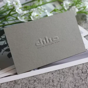 Customized Grey Textured Embossed Paper Jewelry Gift Insert Thank You Card with Personalized Logo Printing