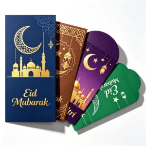 Customized Invoice Paper Envelope Printed Envelope Wedding Invitation Fancy Paper Money Envelop for Eid Gift