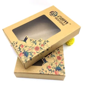 Customized Kraft Paper Box with Transparent Window and Logo