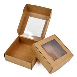 Customized Kraft Paper Box with Transparent Window and Logo Packaging