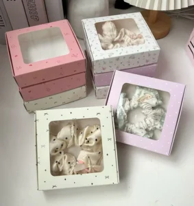 Customized Kraft Paper Packaging Window Box with PVC Transparent Foldable Window