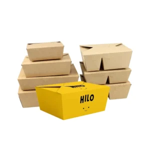 Customized Kraft Paper Takeaway Food Box, 700ml, 1000ml, 1500ml, 2000ml
