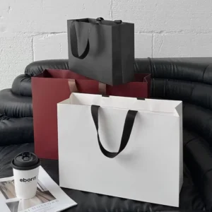 Customized Logo Eco-Friendly High-End Heat Pressed Non-Wrinkled Paperboard Supermarket Gift Bag