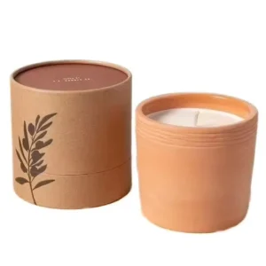 Customized Logo Eco-Friendly Kraft Paper Tube Cylinder Packaging for Aromatherapy Candle