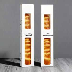 Customized Logo Food-Grade Long Bread and Sandwich Packaging Box with PET Window