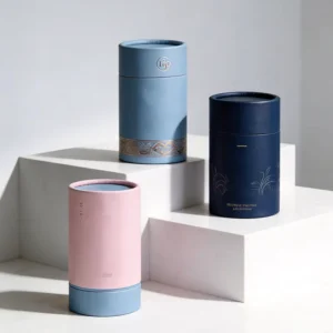 Customized Logo Printed Recyclable Kraft Paper Tube Packaging for Cosmetics, Perfume, and Essential Oils