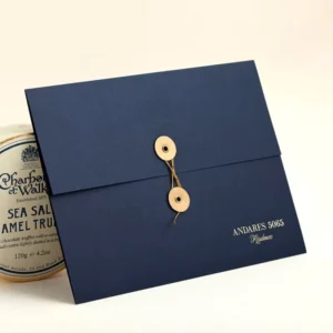 Customized Logo Vintage Blue Gift Card and Invitation Envelope Document Folder