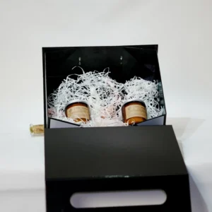 Customized Magnetic Closure Rigid Satin-Lined Gift Box for Hair Wig Packaging with Satin Fabric Insert Black