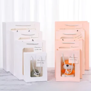 Customized Paper Bag Packaging Kraft Paper Bag With Window