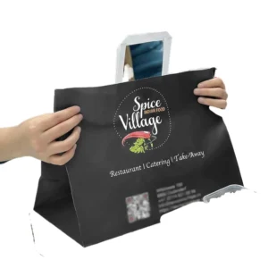 Customized Paper Bags Gift Bag Custom Logo Recyclable Brown Kraft Handle for Takeout Fast Food Packaging Restaurant Shopping Bag