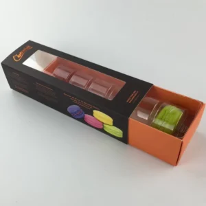Customized Paper Macaron Window Box with Blister