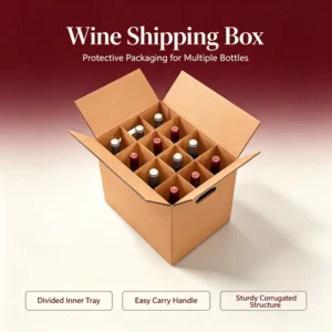 Customized Paper Wine Bottle Glass Shipping Carton Box