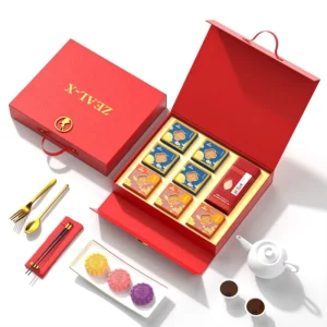 Customized Printed Hard Folding Craft Paper Food Packaging Box for Mooncakes
