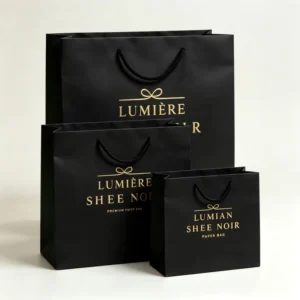 Customized Printed Logo Eco-Friendly Black Paper Bags