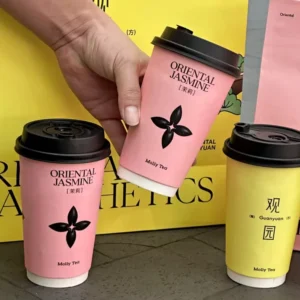 Customized Printing Factory 8oz 10oz 12oz 16oz Disposable Food Grade Ripple Wall Paper Cups With Lids
