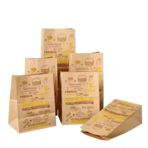 Customized Recyclable Kraft Paper Takeout Fast Food SOS Bags Without Handles