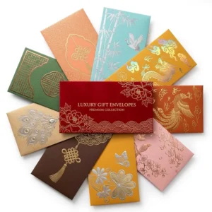 Customized Red Packet Envelope Money Bag Soft-Touch Paper 3D Foil Printed