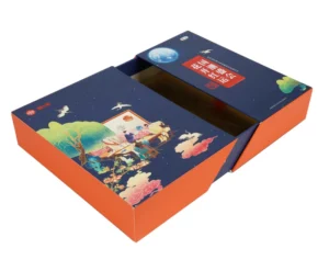 Customized Rigid Hard Paper Luxury Mooncake Box with Glossy Lamination and Embossing, Recyclable Packaging for Food and Pastries