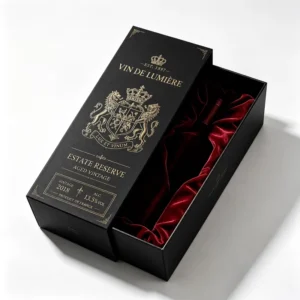Customized Rigid Paper Wine Packaging Box with Folding Magnetic Closure, Custom Insert, OEM Logo, Gold Foil Stamping