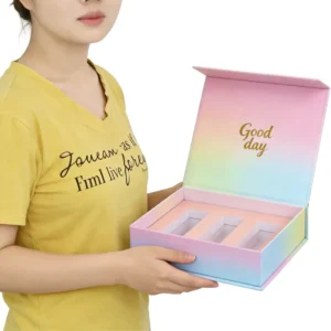 Customized Size Full Color Bronzing Printed Cardboard Magnetic Closure Handmade Gift Beauty Skincare Box