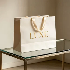 Customized Solid Color Recyclable Cardboard Paper Shopping Bag with Business Logo Printing