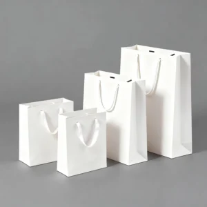 Customized Thickened White Card Paper Gift and Shopping Bags for Clothing Stores, Eyewear, and Cosmetics